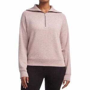 Danskin Women's L Luxe Half Zip Chai Heather H0737